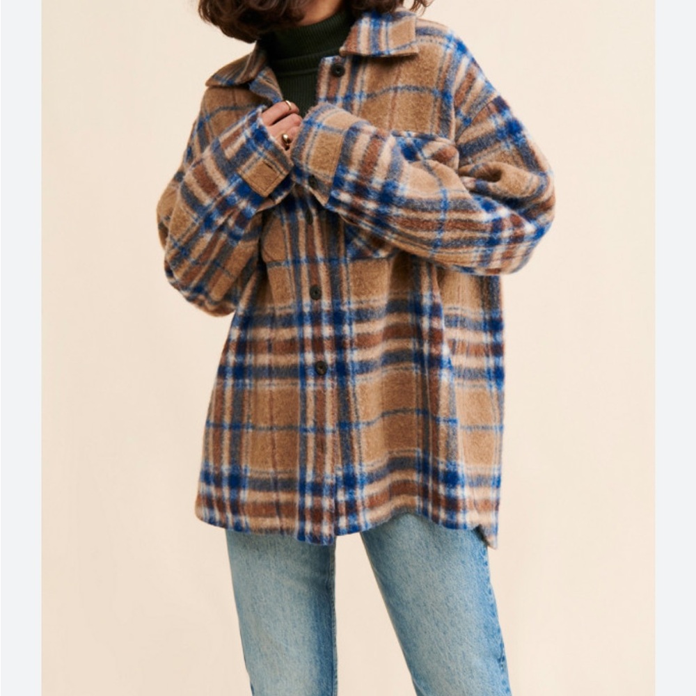 Plaid Oversized Shirt Jacket Faherty